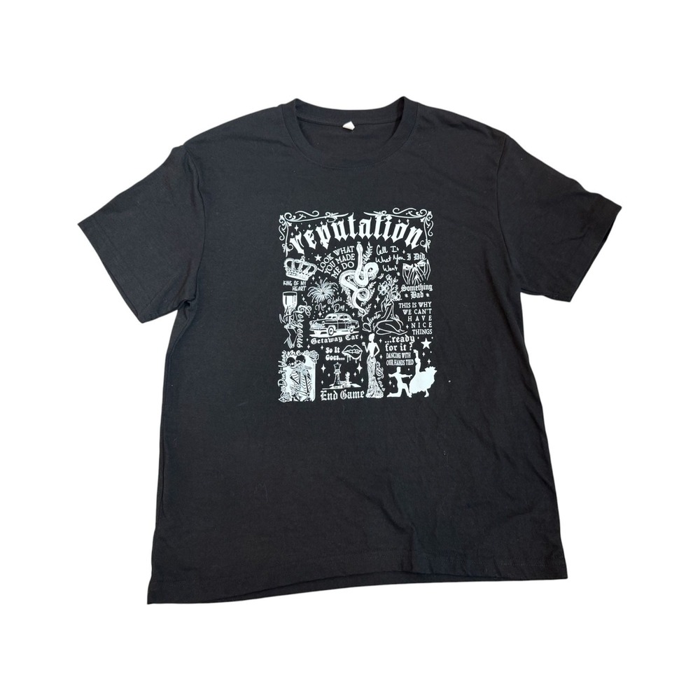 Taylor Swift Reputation Album Graphic T-Shirt Black Small TS - Picture 1 of 8